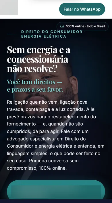 A mesma página de consumidor no celular.