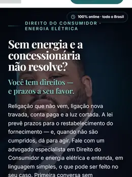 Página de escritório de direito do consumidor.