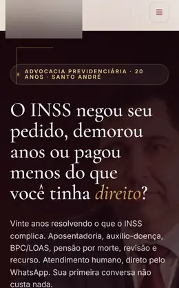 Página de escritório previdenciário.