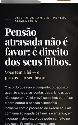 Página de escritório de direito de família.